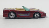 1989 Hot Wheels Speed Fleet Custom Corvette Convertible Dark Red Die Cast Toy Car Vehicle