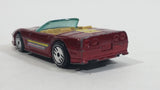 1989 Hot Wheels Speed Fleet Custom Corvette Convertible Dark Red Die Cast Toy Car Vehicle