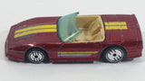 1989 Hot Wheels Speed Fleet Custom Corvette Convertible Dark Red Die Cast Toy Car Vehicle