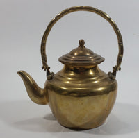 Vintage Small Heavy Brass Teapot with Lid