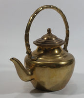 Vintage Small Heavy Brass Teapot with Lid