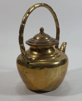 Vintage Small Heavy Brass Teapot with Lid