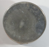 Vintage Pretty "English Garden" Flower Garden Themed Round Pink Tin Metal Container