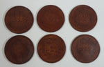 Rare Vintage 1986 Worlds Fair Expo 86 Vancouver Embossed Leather Drink Coasters Set of 6