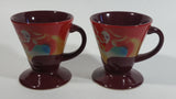 1999 Frangelico Linda Frichtel Music Jazzy Themed Dark Red Espresso Espresso Mug Cup Set of 2