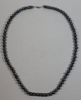 Iridescent Black Blue Red Shine 30" Tahitian Pearl Necklace
