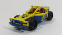 2010 Hot Wheels Jungle Rally Roll Cage Yellow and Blue Die Cast Toy Car Vehicle