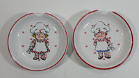 Set of 2 Campbell's Soup Kids Boy and Girl Children Design Good Ceramic Spoon Rest Holder