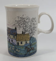 Dunoon Stoneware Saxon Pattern Cottages Coffee Mug Designed By Jack Dadd Made in Scotland