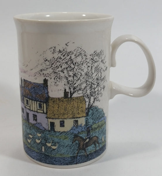 Dunoon Stoneware Saxon Pattern Cottages Coffee Mug Designed By Jack Dadd Made in Scotland