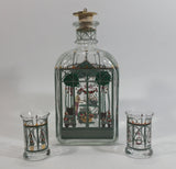 Holmegaard Juleflaske Christmas Themed Clear Glass Decanter Bottle with 2 Glasses