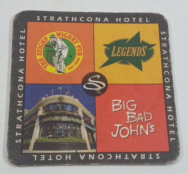 Strathcona Hotel The Sticky Wicket Pub Legends Big Bad John's Drink Coaster - Vancouver, B.C.