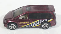 1998 Hot Wheels First Editions Dodge Caravan Van Dark Red Burgundy Die Cast Toy Car Vehicle