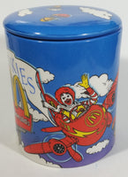 Rare 2002 McDonald's Restaurants Ceramic Round Canister Shaped Sky Blue Cookie Jar