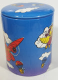 Rare 2002 McDonald's Restaurants Ceramic Round Canister Shaped Sky Blue Cookie Jar