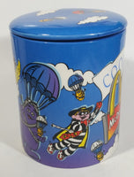 Rare 2002 McDonald's Restaurants Ceramic Round Canister Shaped Sky Blue Cookie Jar