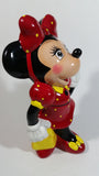 Vintage 1989 Walt Disney Minnie Mouse Waving Cartoon Character 9" Tall Hand Painted Ceramic Ornament Signed and Dated