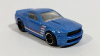 2009 Hot Wheels Mustang 45th Custom '07 Ford Mustang Blue Die Cast Toy Muscle Car Vehicle