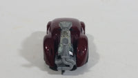 2010 Hot Wheels Volkswagen Beetle (Tooned) Metalflake Dark Red Die Cast Toy Car Vehicle