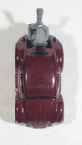 2010 Hot Wheels Volkswagen Beetle (Tooned) Metalflake Dark Red Die Cast Toy Car Vehicle