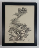 Vintage 1979 Christopher Paul Bollen "Retired" Hand Drawn Art Print