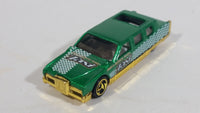 2001 Hot Wheels Turbo Taxi Limozeen Metallic Green Gold Die Cast Toy Car Limousine Limo Vehicle