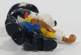 Vintage United Features Peanuts Snoopy Musician Playing a Violin PVC Toy Figure Made in Hong Kong