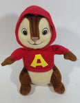 Alvin and The Chipmunks "Alvin" 8 1/2" Red Hooded Cartoon Character Stuffed Animal Plush