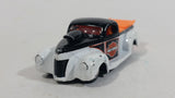 2001 Hot Wheels Harley Davidson Motor Cycles '40 Ford Truck White Black Die Cast Toy Car Vehicle