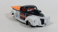 2001 Hot Wheels Harley Davidson Motor Cycles '40 Ford Truck White Black Die Cast Toy Car Vehicle