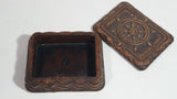 Vintage Syroco Captain Ship's Wheel Boat Brown Wood Trinket Keepsake Box Nautical Collectible