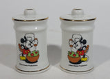 Vintage Walt Disney Productions Mickey Mouse Cooking Themed Fine China Salt and Pepper Shaker Set - Cartoon Collectible