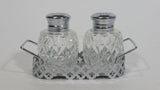 Glass Salt and Pepper Shakers Set and Carrying Tray with Handles