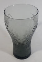 Coca-Cola Coke Soda Pop Beverages Raised Dots Black Grey Tinted 5 3/4" Tall Glass Cup Collectible