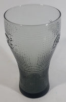 Coca-Cola Coke Soda Pop Beverages Raised Dots Black Grey Tinted 5 3/4" Tall Glass Cup Collectible