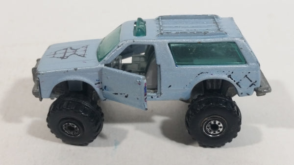 1995 Hot Wheels Blazer 4x4 Light Blue Grey Die Cast Toy Car Vehicle with Opening Doors