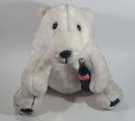 Collectible 1993 Coca-Cola Coke Soda Pop Beverage White Polar Bear Holding Coca Cola Bottle 14" Tall Stuffed Animal Plush Toy