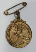 Rare Antique 1911 To Commemorate The Coronation Of King George V Crowned Medal - Edmonton, Alberta - Cast by Owen Leeds