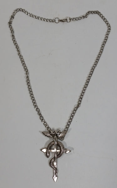 Full Metal Alchemist Snake on Cross Jewelry Pendant on 20" Chain Necklace