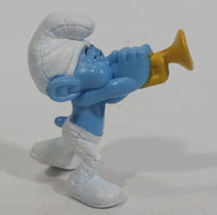 2013 "Harmony" Smurf Playing Trumpet PVC Toy Figure McDonald's Happy Meal