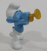 2013 "Harmony" Smurf Playing Trumpet PVC Toy Figure McDonald's Happy Meal