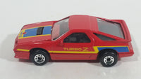 1988 Matchbox 1984 Dodge Daytona Turbo Z Red Die Cast Toy Car Vehicle with Opening Hood