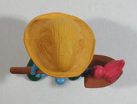 2011 Peyo "Farmer" Smurf Holding Shovel with Bird PVC Toy Figure McDonald's Happy Meal