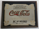 Vintage 1977 Delicious Coca-Cola Coke Soda Pop Drink Wood Framed Mirror Pub Lounge Wall Decor