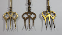 Antique Lincoln Imp Devil and Ludlow Castle 19" Solid Brass Toasting Forks Set of 3