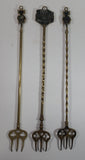 Antique Lincoln Imp Devil and Ludlow Castle 19" Solid Brass Toasting Forks Set of 3