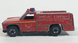 1977 Hot Wheels Flying Colors Emergency Squad Rescue Ranger Dark Red Fire Truck Die Cast Toy Car Vehicle - BW - Blue Lights - Hong Kong