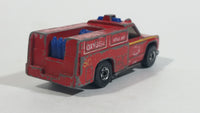 1982 Hot Wheels Flying Colors Rescue Ranger Red Fire Truck Die Cast Toy Car Vehicle - BW - Blue Lights - Treasure Valley Antiques & Collectibles