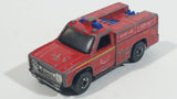 1977 Hot Wheels Flying Colors Emergency Squad Rescue Ranger Dark Red Fire Truck Die Cast Toy Car Vehicle - BW - Blue Lights - Hong Kong