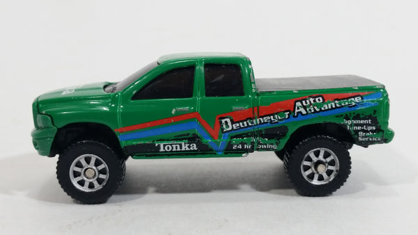 Maisto Tonka 2002 Dodge Ram Quad Cab Truck 'Deutmeyer Auto Advantage' 24 Hr Towing Green Die Cast Toy Car Vehicle